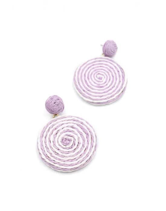 Kumaş Sarmal Küpe - Mor