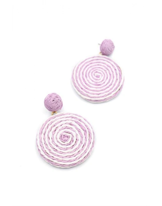 Kumaş Sarmal Küpe - Mor