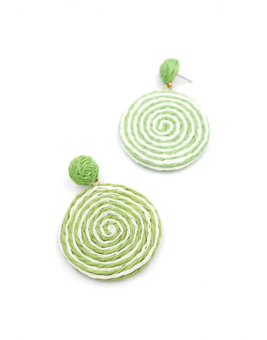 Kumaş Sarmal Küpe - Yeşil