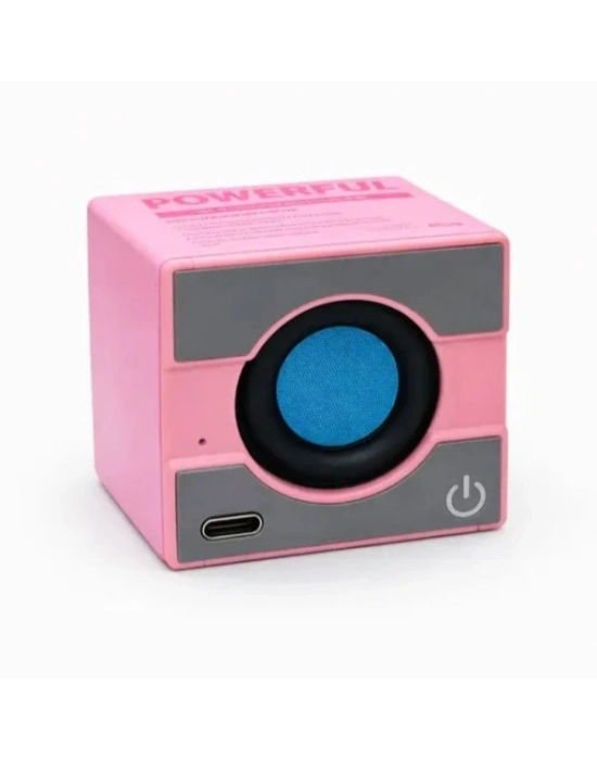 Mini Taşınabilir Hoparlör - Type C (USB-C) Şarj - Güçlü Bass - Küp Tasarım