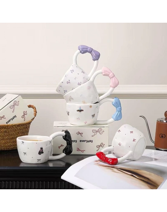 Kurdele Saplı Seramik Kupa Bardak