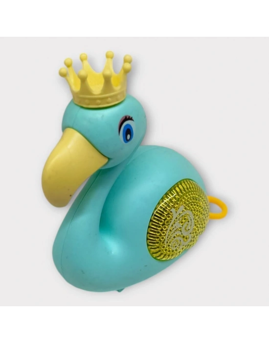 Kurmalı Işıklı Sevimli Flamingo - Yeşil