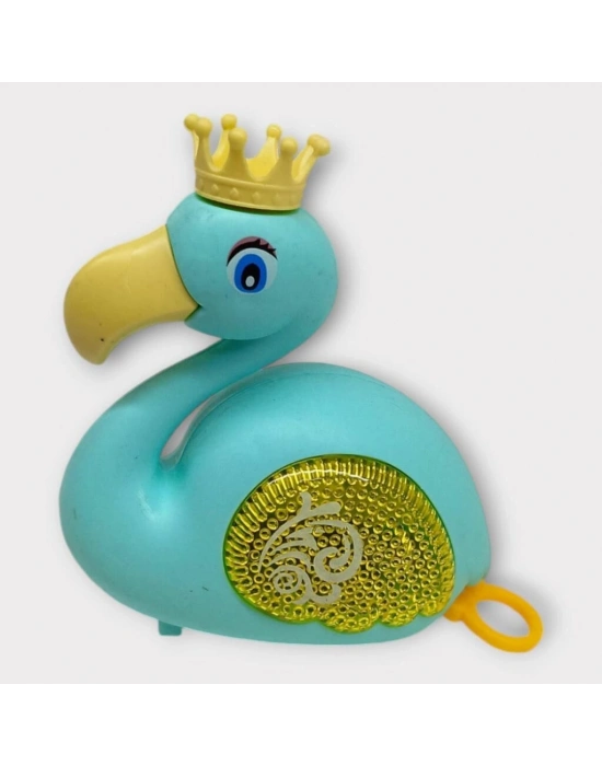 Kurmalı Işıklı Sevimli Flamingo - Yeşil