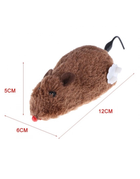 ®  Kurmalı Kedi Eğitim Oyuncağı Tüylü Peluş Fare Yakalama İnteraktif Sevimli Eğlenceli Oyuncak