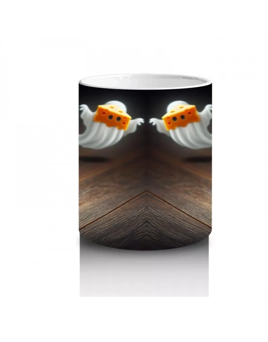 Kuru Kafalı Şamdanlar ve Gotik Mum Işıklarıyla Cadılar Bayramı Baskılı Kupa Bardak