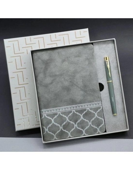 Kutulu Deri Defter Roller Kalem Set