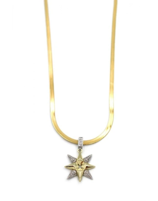 Kuzey Yıldızı İtalyan Zincir Kolye - Altın