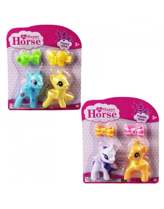 L-34-10 - PONY 2 Lİ FİGÜR SET TOKALI KARTELA