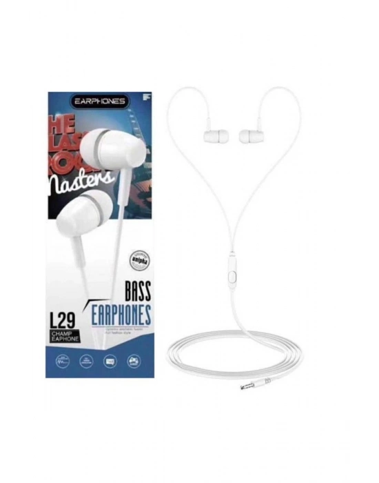 L29 Platoon Bass Earphones Kulaklık Beyaz