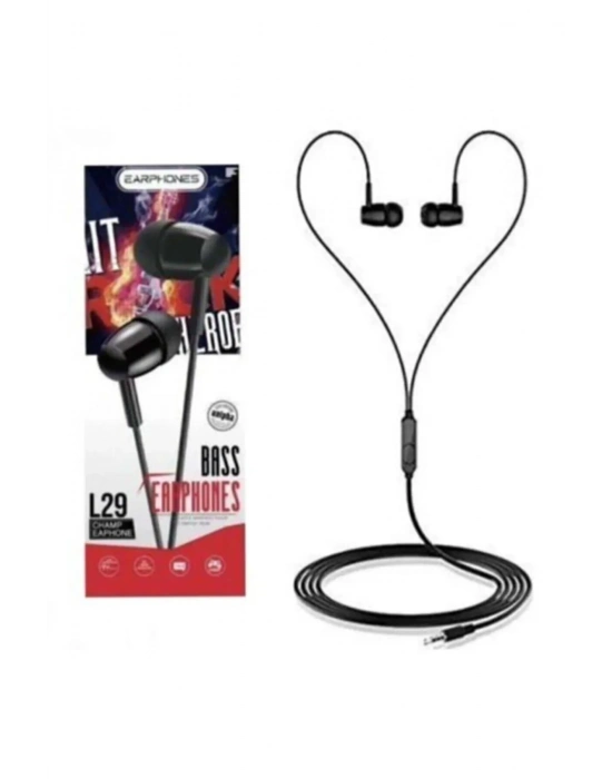 L29 Platoon Bass Earphones Kulaklık Siyah