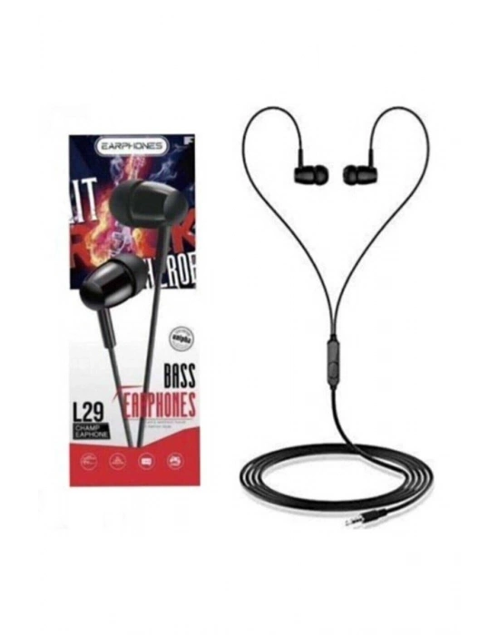 L29 Platoon Bass Earphones Kulaklık Siyah