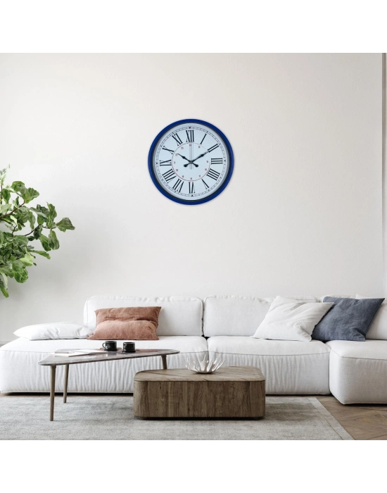 Lacivert 36 Cm Dekoratif Duvar Saati