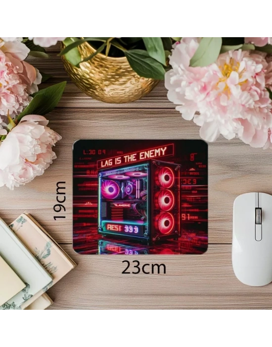 LAG Düşmanı Esprili Parlak Mousepad - 19x23 cm 2 mm Dikdörtgen İthal Baskılı Mouse Pad