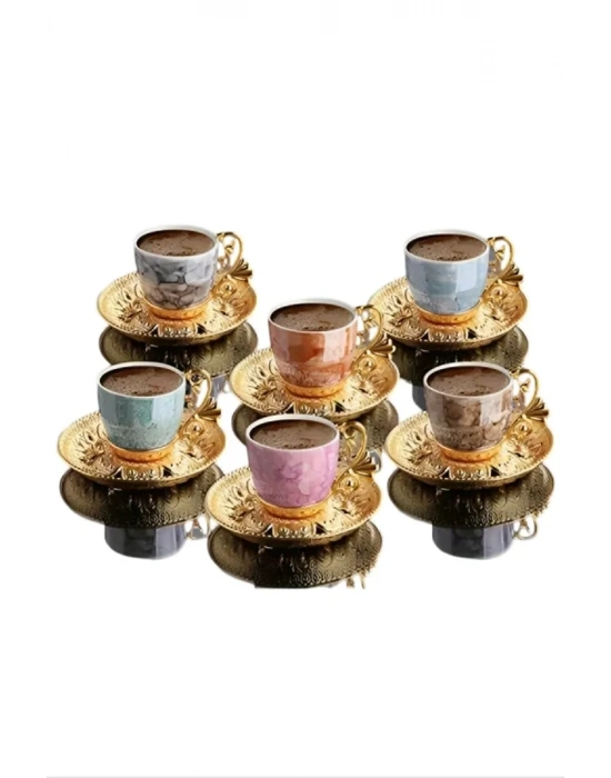 Lal Desenli Mix Kahve Seti Royaleks-BSM109