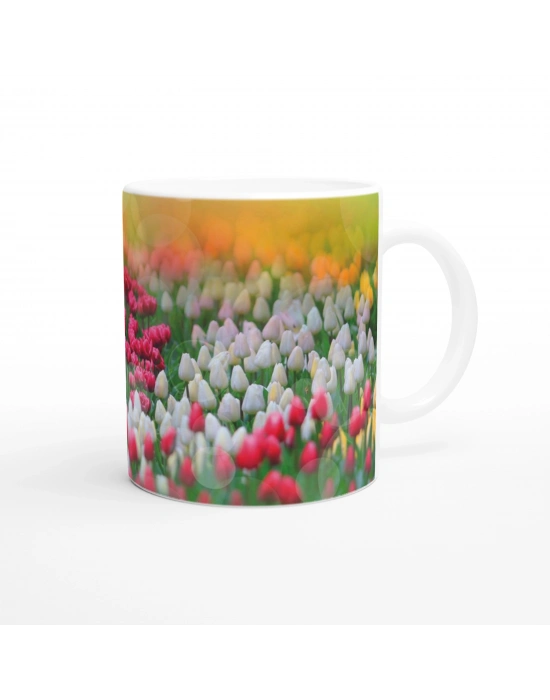 Lalelerle Renklenen Bahar Temalı Kupa Bardak