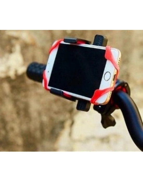 Lastik Destekli Standlı Bisiklet Telefon Tutucu