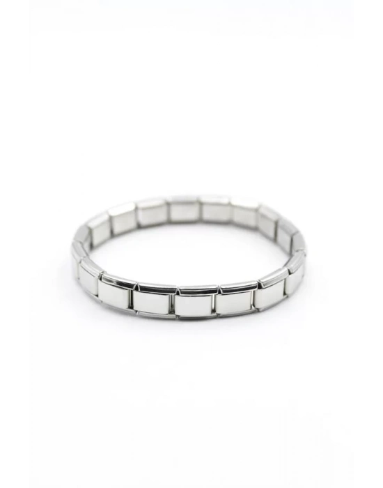 Lastikli Çelik Bileklik - Gümüş
