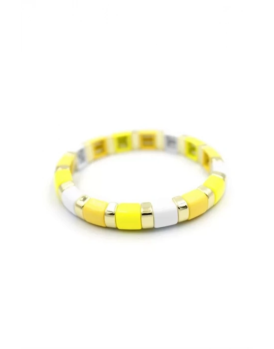 Lastikli Porselen Bilezik - Sarı