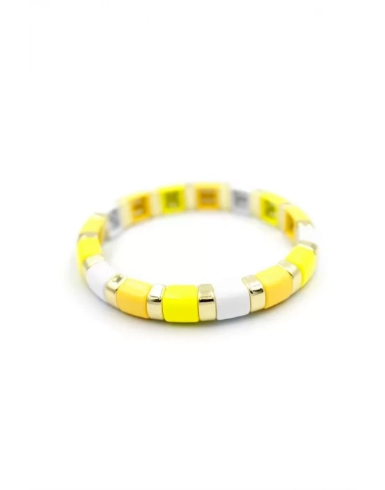 Lastikli Porselen Bilezik - Sarı