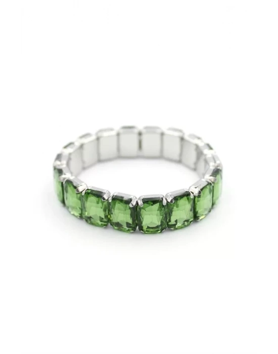 Lastikli Taşlı Bilezik - Yeşil