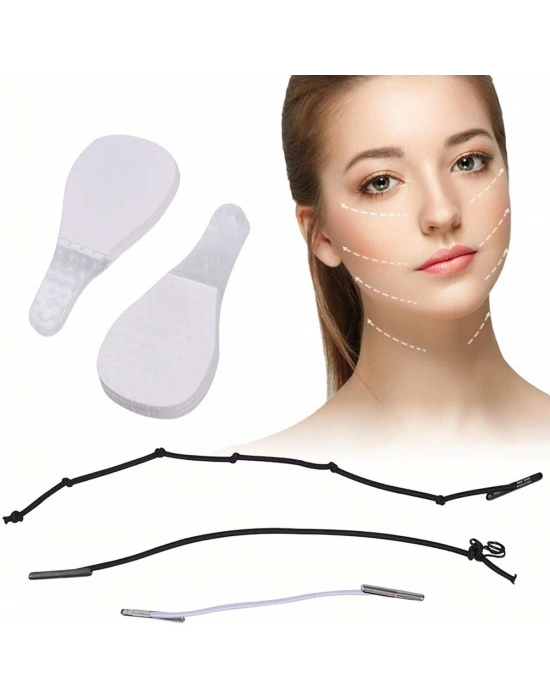 Lastikli Yüz Kaş Göz Boyun Gerdirme Kaldırma Bantları 40 Adet