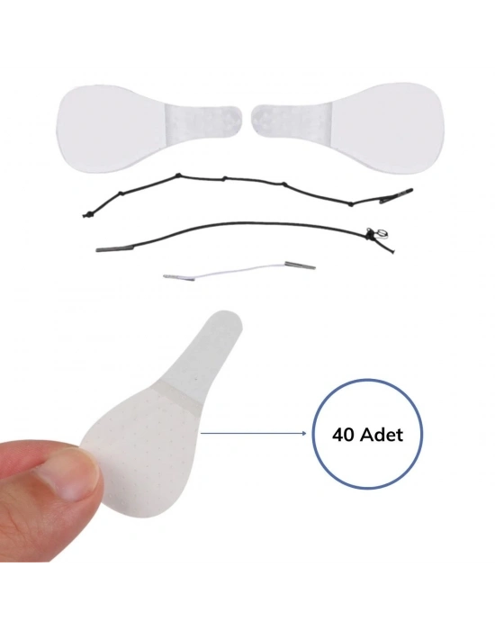 Lastikli Yüz Kaş Göz Boyun Gerdirme Kaldırma Bantları 40 Adet