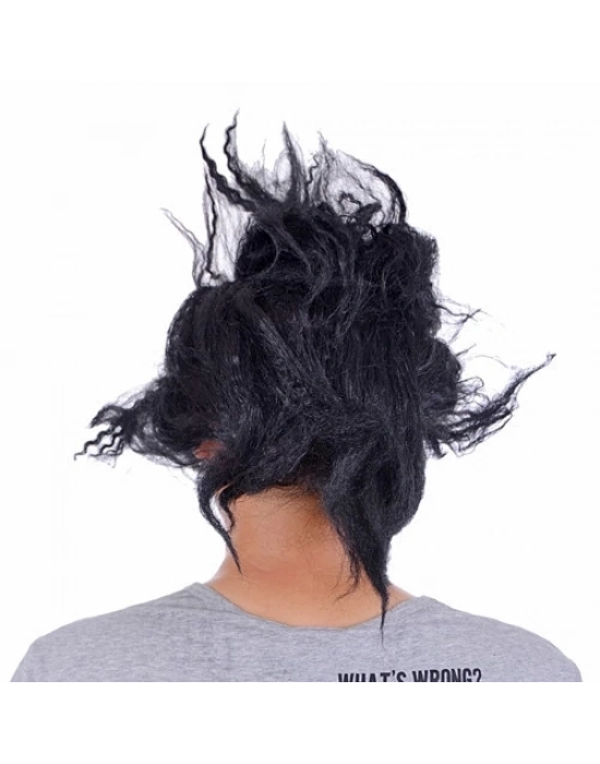 Lateks Dişli Korku Maskesi Saçlı Yarım Surat