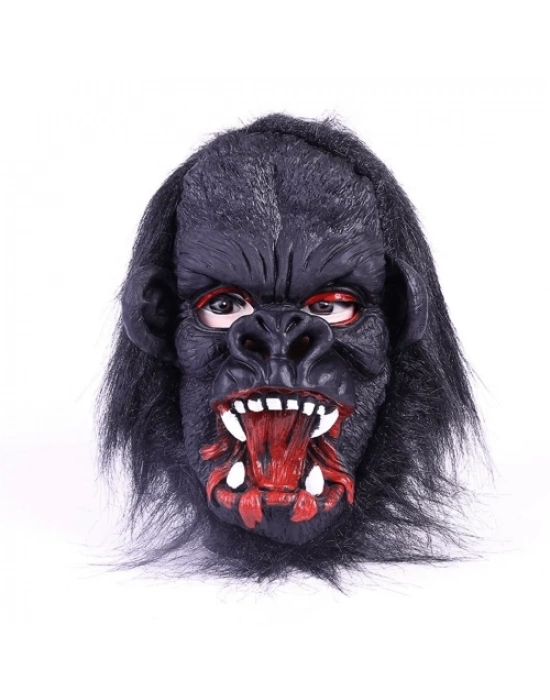 Lateks Goril Maskesi Siyah Saçlı 2 No