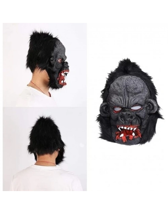 Lateks Goril Maskesi Siyah Saçlı 2 No