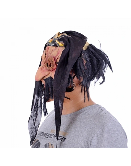 Lateks Saçlı Sakallı Korsan Maskesi