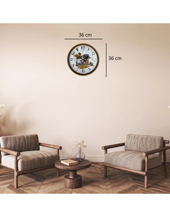 Lavande Provence 36 Cm Kahverengi Duvar Saati