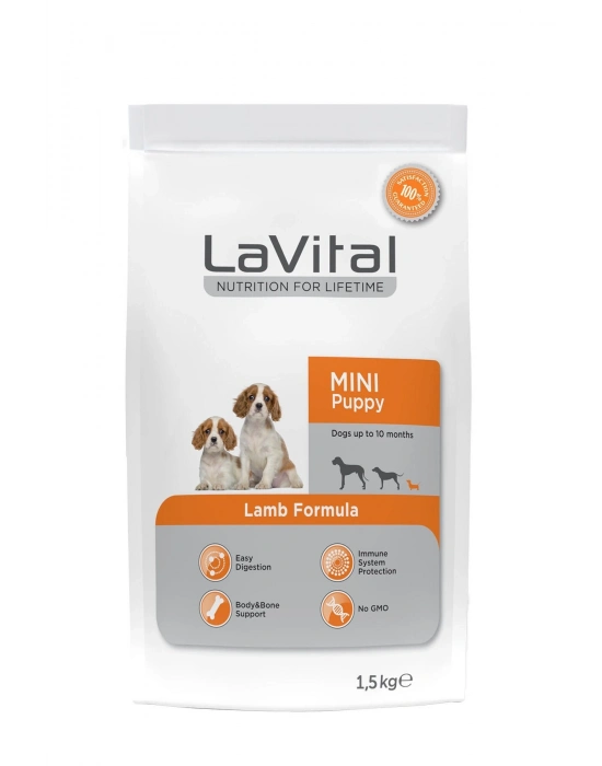 Lavital Mini Puppy Kuzu Etli Küçük Irk Yavru Köpek Maması 1.5 Kg