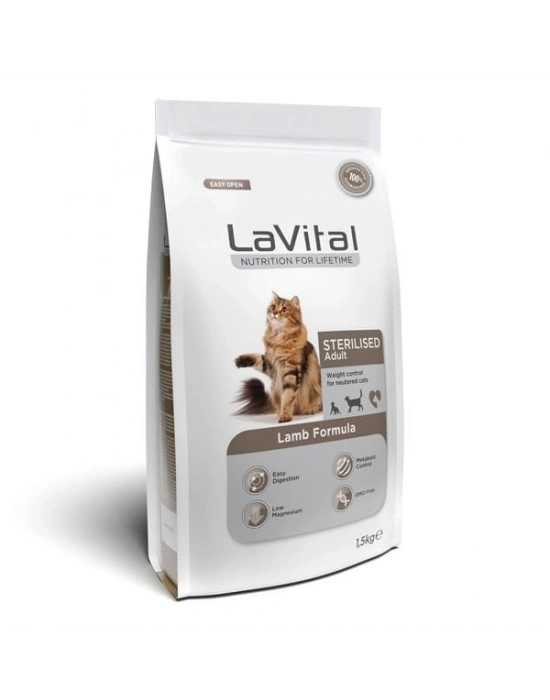 Lavital Sterilised Kuzu Etli Kısırlaştırılmış Kedi Maması 1.5 Kg