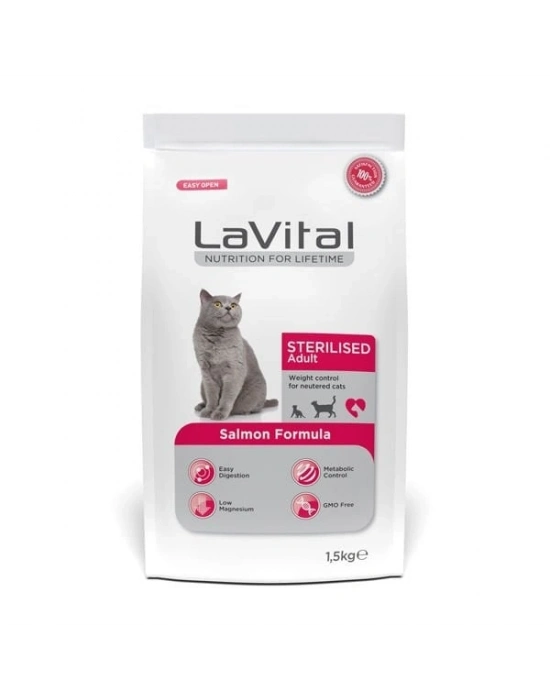 Lavital Sterilised Somonlu Kısırlaştırılmış Kedi Maması 1.5 Kg