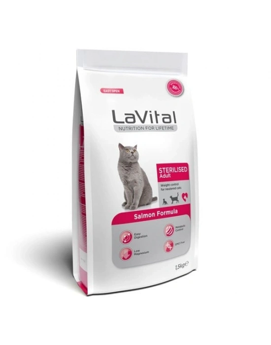 Lavital Sterilised Somonlu Kısırlaştırılmış Kedi Maması 1.5 Kg