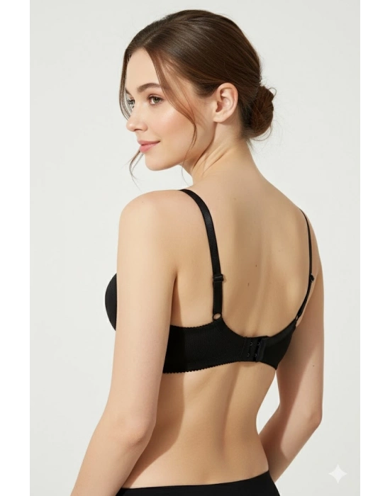 Lazer Kesim Dolgulu Telsiz  İz Yapmaz Sütyen Siyah