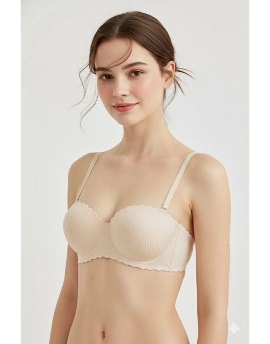 Lazer Kesim Dolgulu Telsiz  İz Yapmaz Sütyen Ten