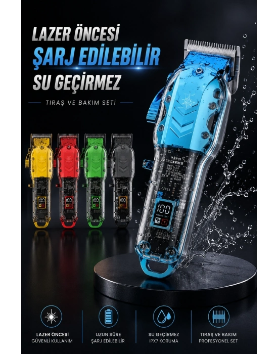 Lazer Öncesi Şarj Edilebilir, Su Geçirmez Tıraş ve Bakım Seti