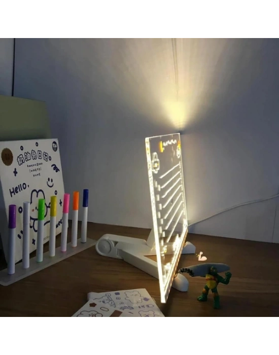 LED Aydınlatmalı Yazı ve Çizim Tahtası - Büyük Boy 30x20 cm