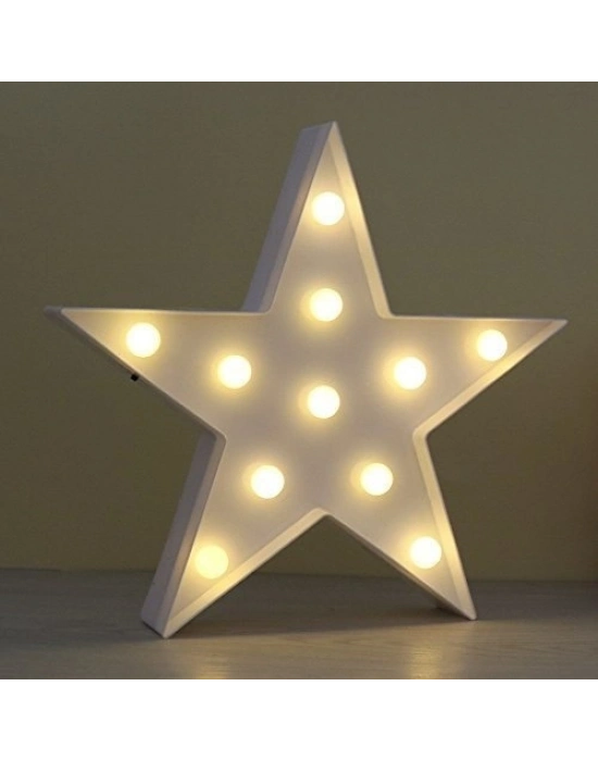 Led Işıklı Beyaz Yıldız Gece Lambası