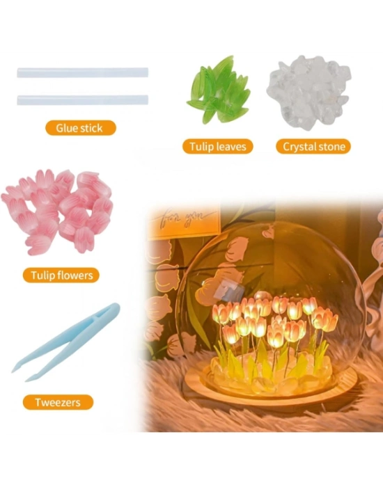 LED Işıklı Lale Cam Küre