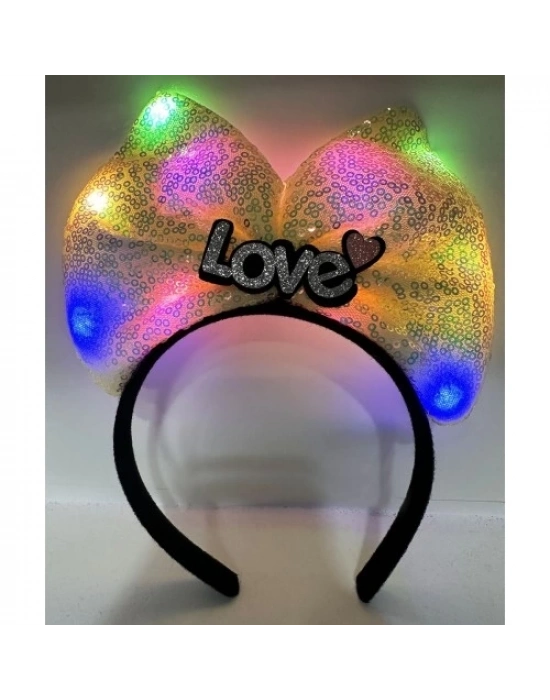 Led Işıklı Love Yazılı Fiyonk Taç