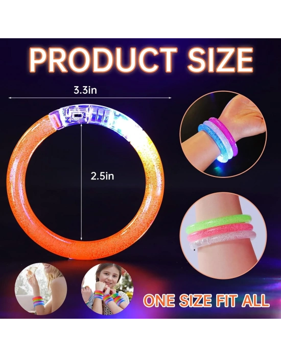 Led Işıklı Pilli Işıklı Rengarenk Bileklik Işıklı Bilezik Karışık Renk 1 Adet