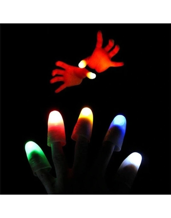 Led Işıklı Renkli Sihirli Parmak Işıklı Parmak Şaka Parmak 1 Adet