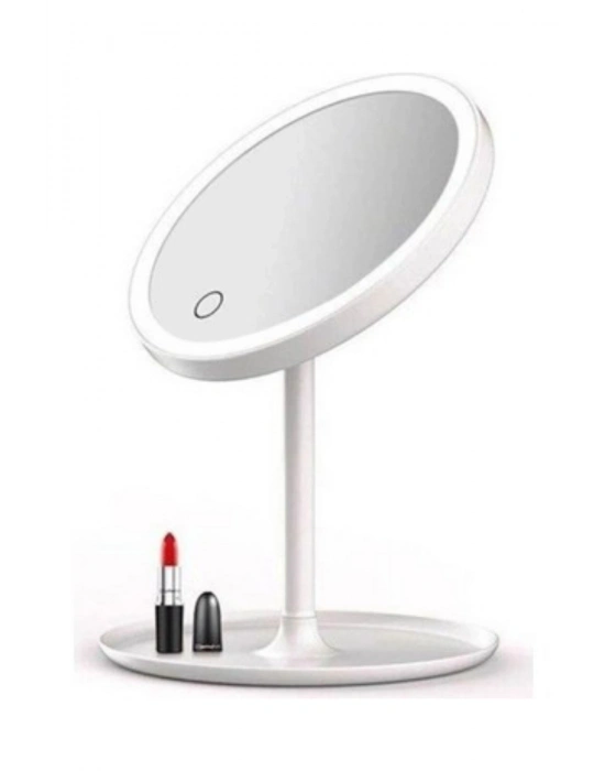 ®  LED Işıklı Yuvarlak Makyaj Aynası – Dokunmatik Ayarlanabilir Işık Tonlu, 360° Döner Masaüstü Profesyonel Makyaj ve Cilt Bakım Aynası