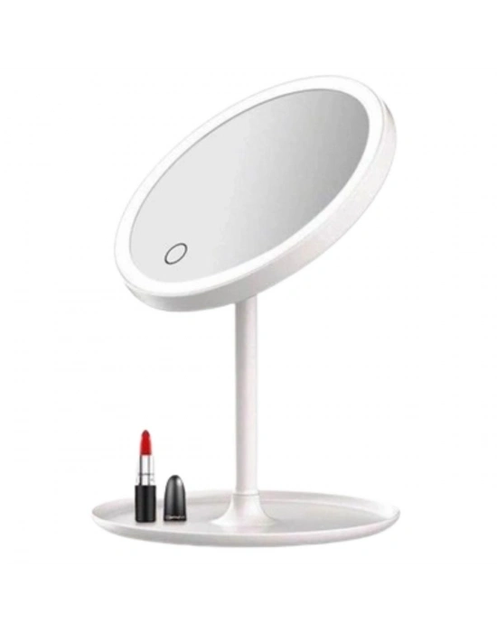 ®  LED Işıklı Yuvarlak Makyaj Aynası – Dokunmatik Ayarlanabilir Işık Tonlu, 360° Döner Masaüstü Profesyonel Makyaj ve Cilt Bakım Aynası