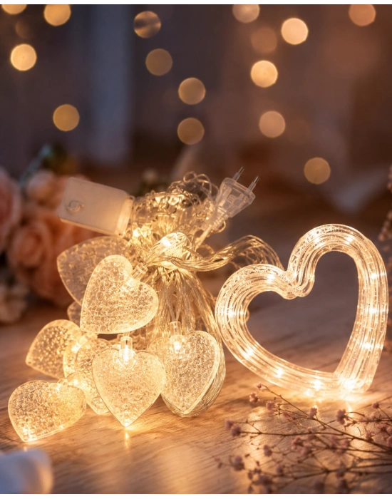LED Kalp Neon Lamba Dekoratif Romantik Gece ve Ortam Işığı