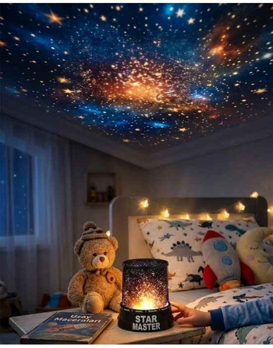LED Yıldız Projeksiyon Lambası Romantik Oda Atmosfer Işığı