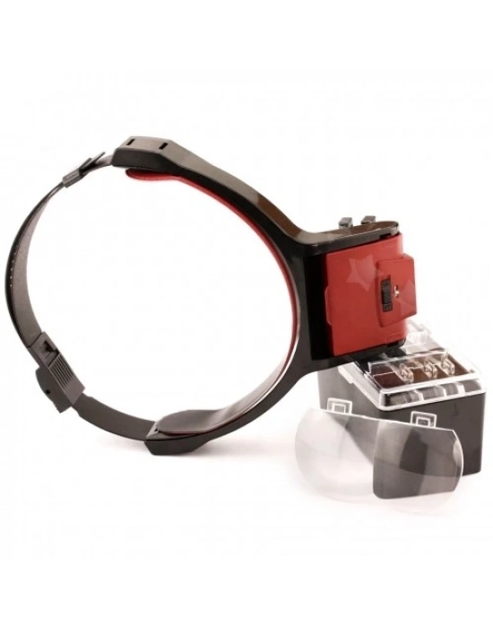 Lens Takmalı 4 Lens , Led Lambalı Şapka Tip Büyüteç