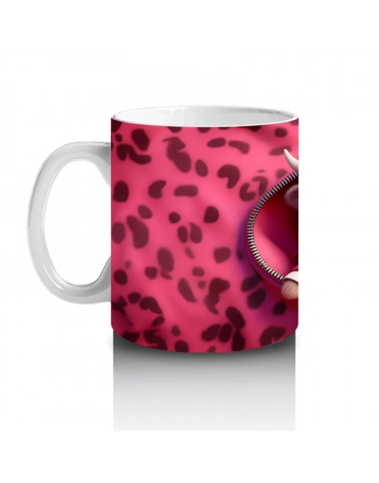 Leopar Desenli Aşık Ayıcık – Baskılı Kahve Kupası